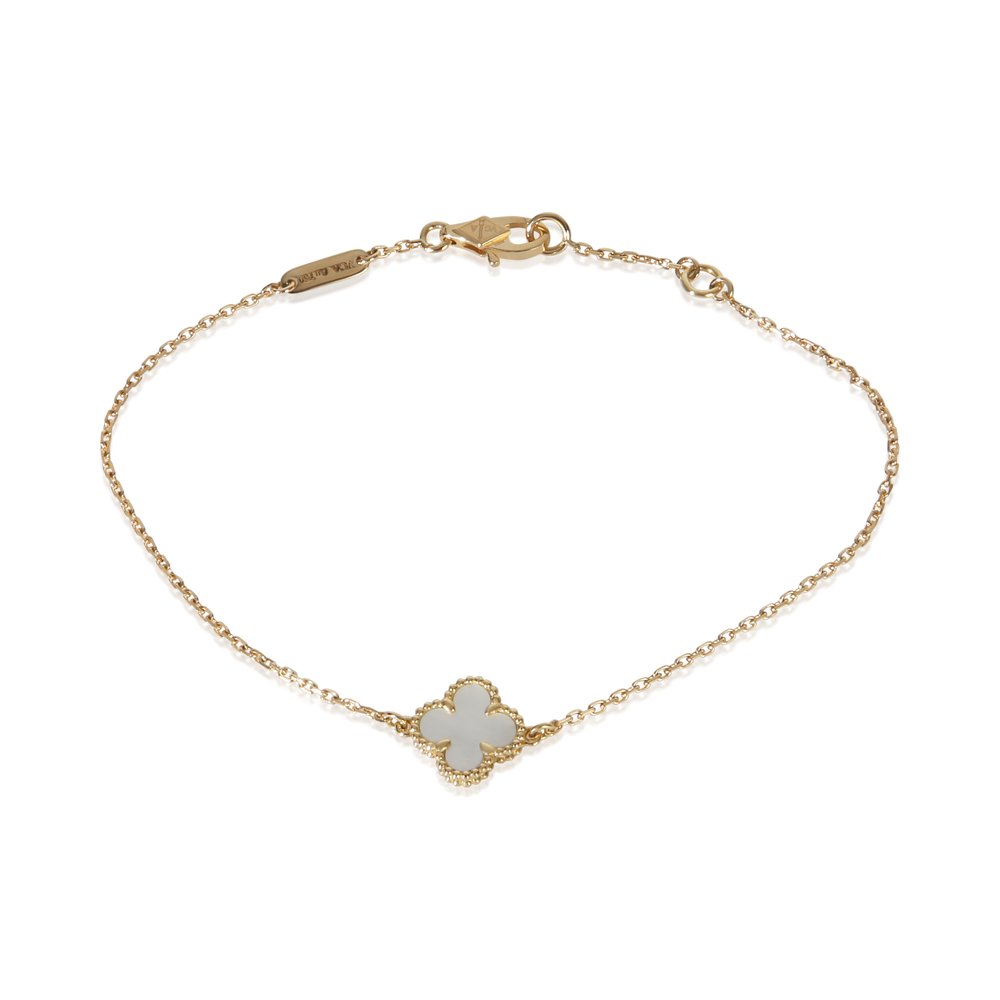 Van Cleef & Arpels Yellow Gold Mother Of Pearl Sweet Alhambra Bracelet